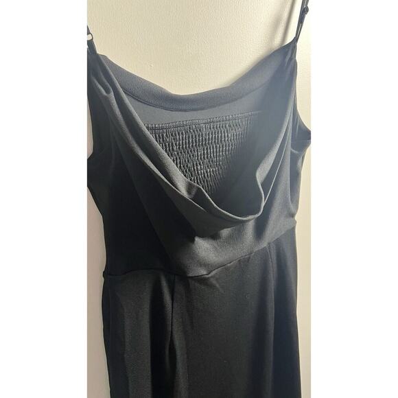 Anthropologie Cowl Neck Strappy Black Smocked Bodycon Event Party Dress Sz S NEW - Picture 9 of 14